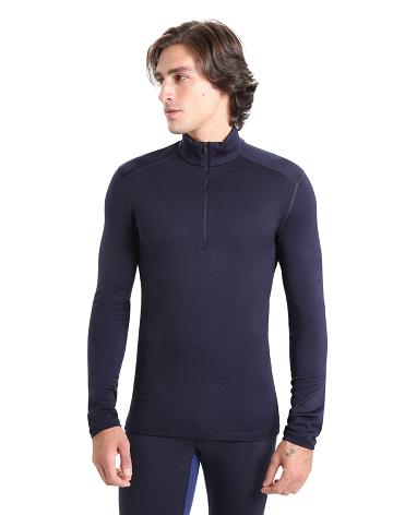 Base Layers Icebreaker Merino 260 Tech Long Sleeve Half Zip Thermal Top Homme Bleu Marine | FR 1385OKIR